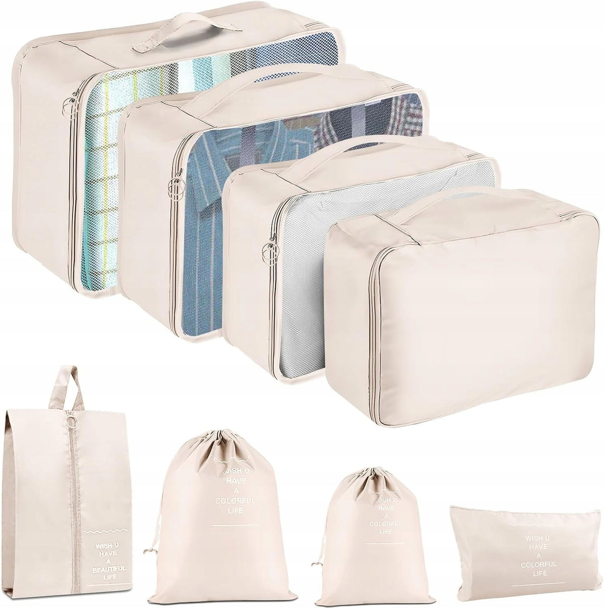 Travel Organizer For Clothes Set Spacious For Packing Clothes Suitcases