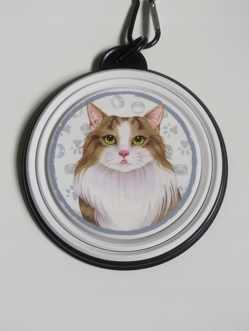 Travel bowl, folding "TO GO" Norwegian Forest Cat