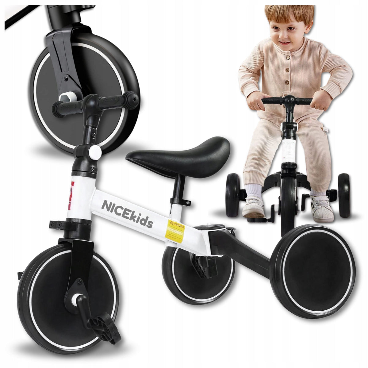 Tricycle 3in1 NICEkids For Children Ride-On Toddler Bikes