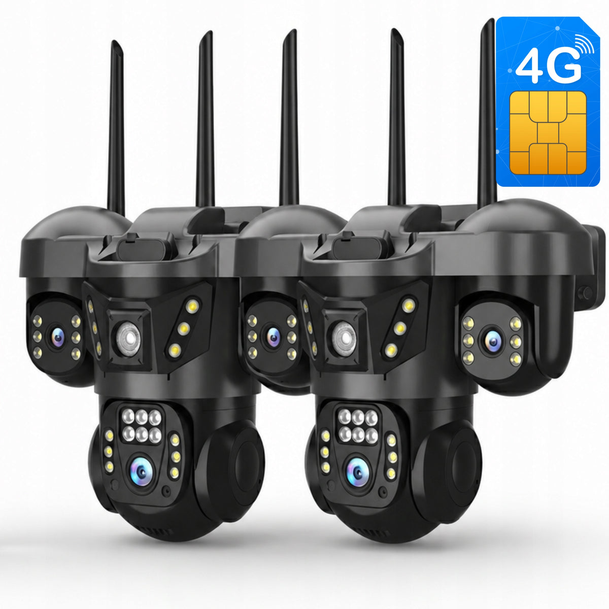 Triple GSM Outdoor Camera for SIM Card Rotating 6MP ZOOM TRACKING