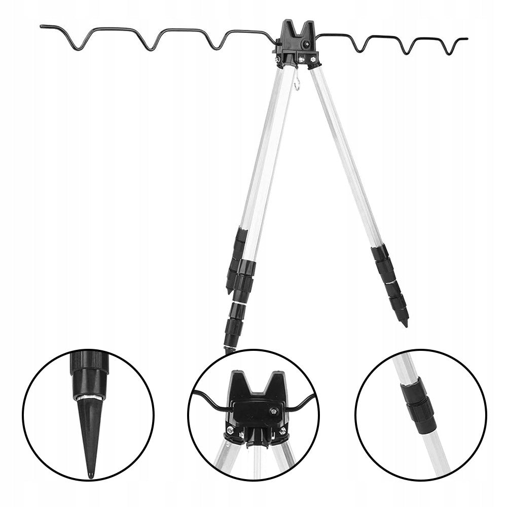 Tripod Fishing Stand for 7 Rods Adjustable + Cover