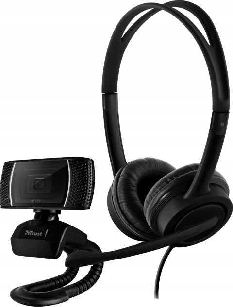 Trust Trino HD Webcam 720p Headphones Microphone USB PC Kit