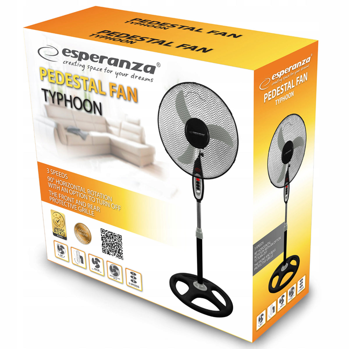 Typhoon FLOOR STANDING Fan FOR HOME WORK QUIET SOLID STRONG Packaging status original