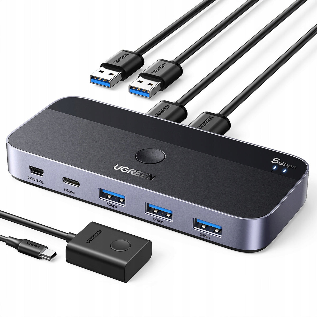 UGREEN SWITCH 3X USB-A 3.0 USB-C 5Gb/s + 2 x USB-A 1,5M CABLE