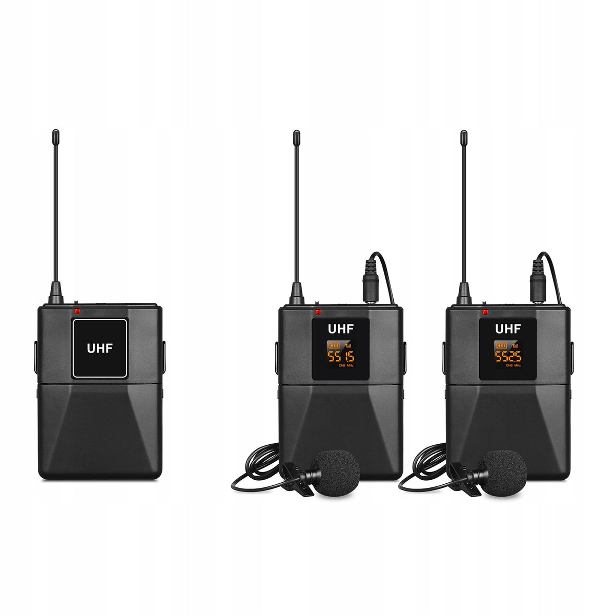 UHF Wirless Microphone System with 2 Microphone Transmitters with 2 Bodyworks for ka