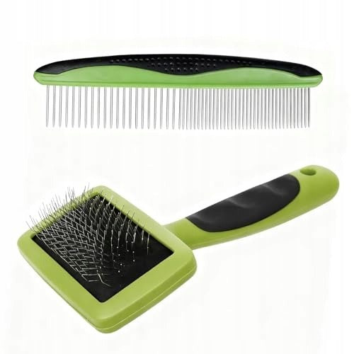 UNDERCOAT BRUSH FOR DOG AND LONG-HAIRED CAT GREEN Packaging status original