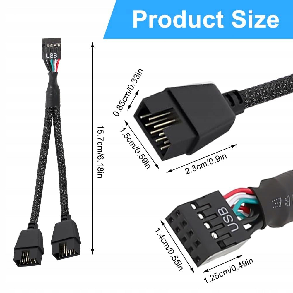 USB 2 0 9 PIN SPLITTER FOR MOTHERBOARD INCLUDED TWO PIECES Manufacturer MoKo