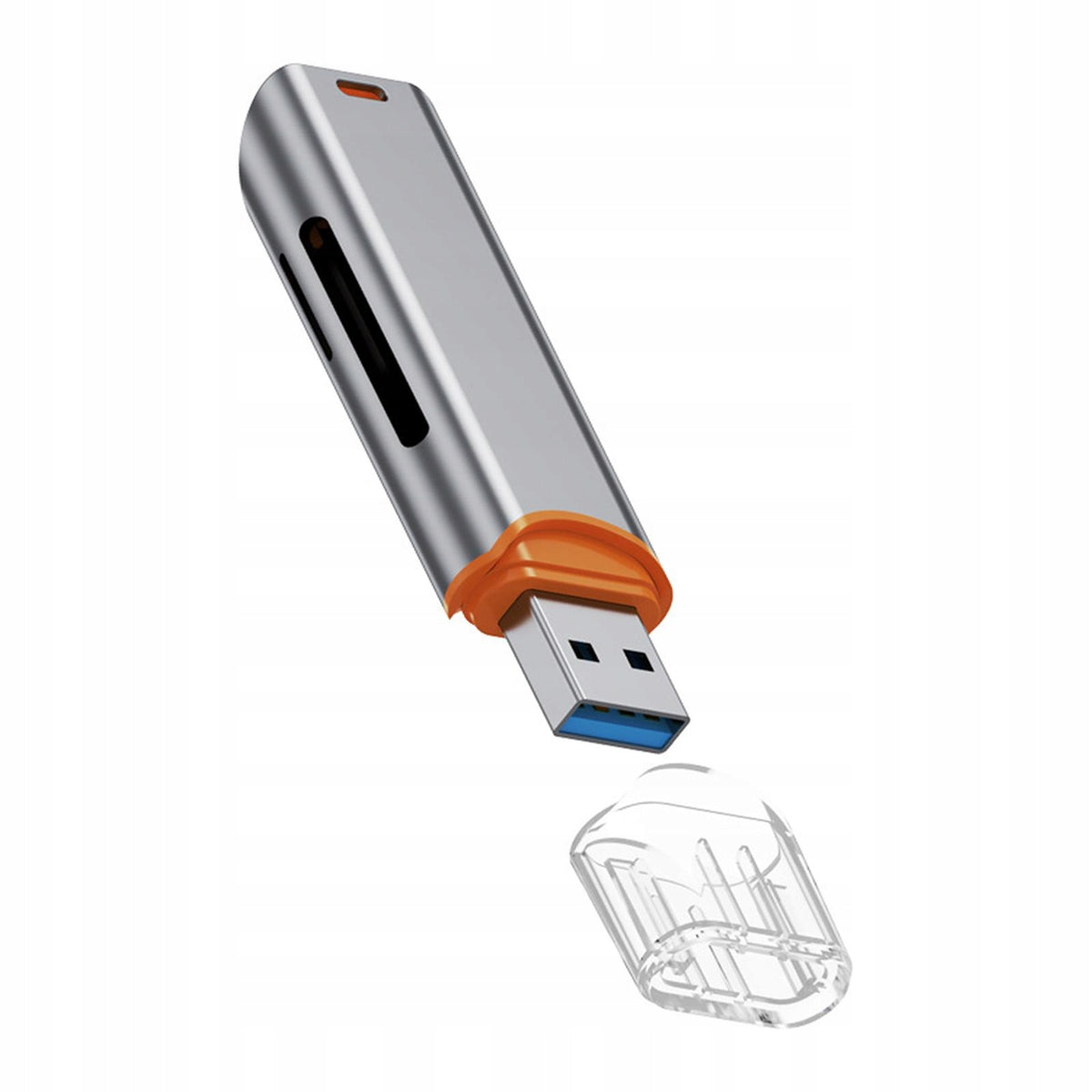 USB 3.0 Card Reader Alloy USB A Interface Multifunctional SD TF Card Gray