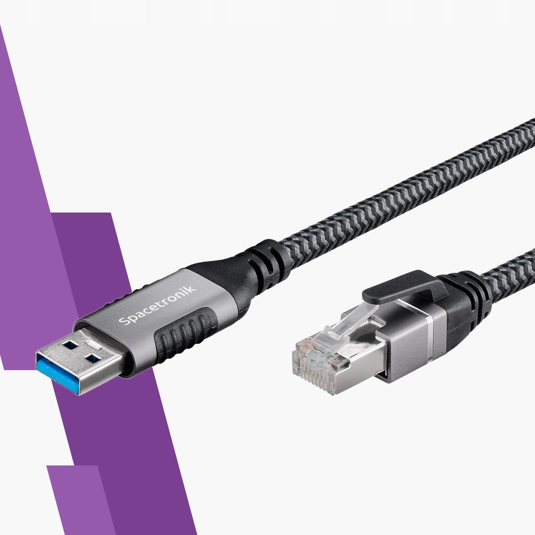USB-A 3.0 Network Card - RJ45 3m 1Gbps Spacetronik Gigabit Cable Adapter Manufacturer Spacetronik
