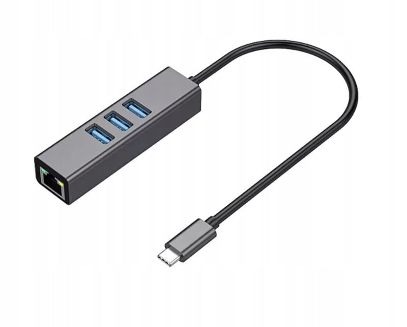 USB-C 3.1 3x USB 3.0 RJ45 LAN HUB Network Card