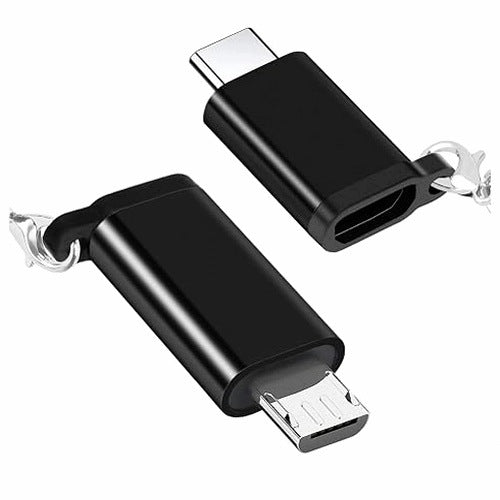 USB C ADAPTER 2 PCS BLACK TYPE C MICRO ALUMINUM WITH LEASH DOG LEASH