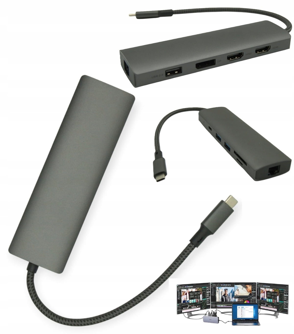 USB-C Docking Station Image Extension to 2 Monitors for APPLE Laptop