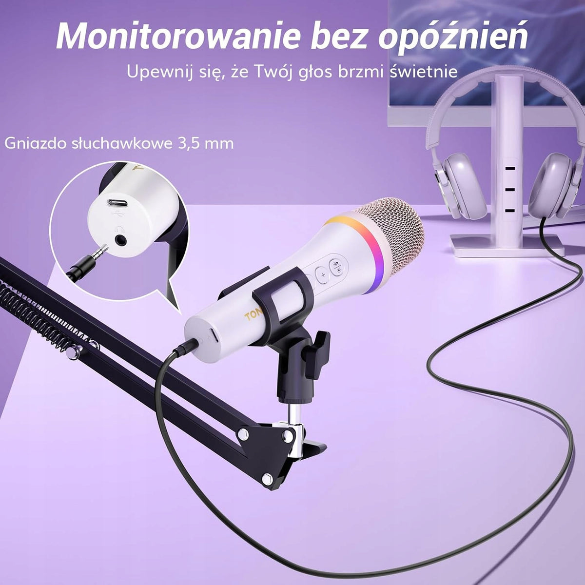 USB-C Dynamic Microphone with Arm, RGB, Cardioid + Monitoring Manufacturer code 1_124366