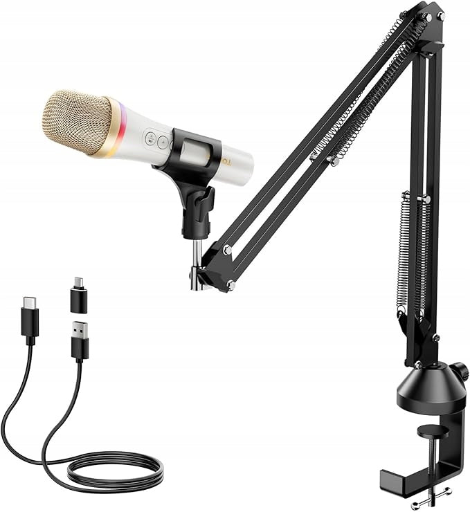 USB-C Dynamic Microphone with Arm, RGB, Cardioid + Monitoring