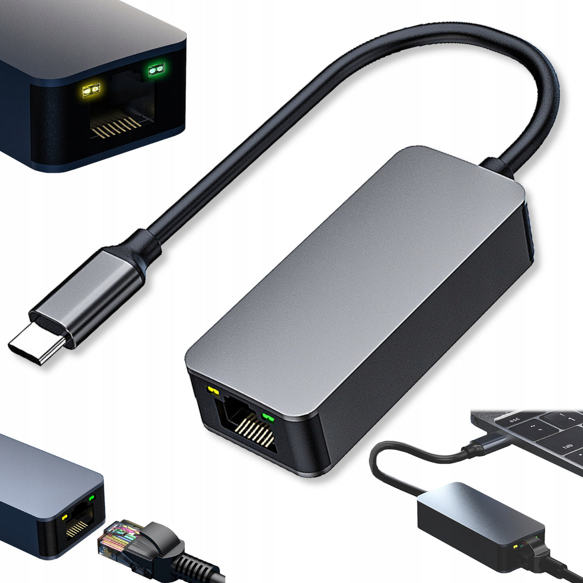 USB-C Ethernet HUB 2.5 Gbps Type-C Adapter usbc adapter