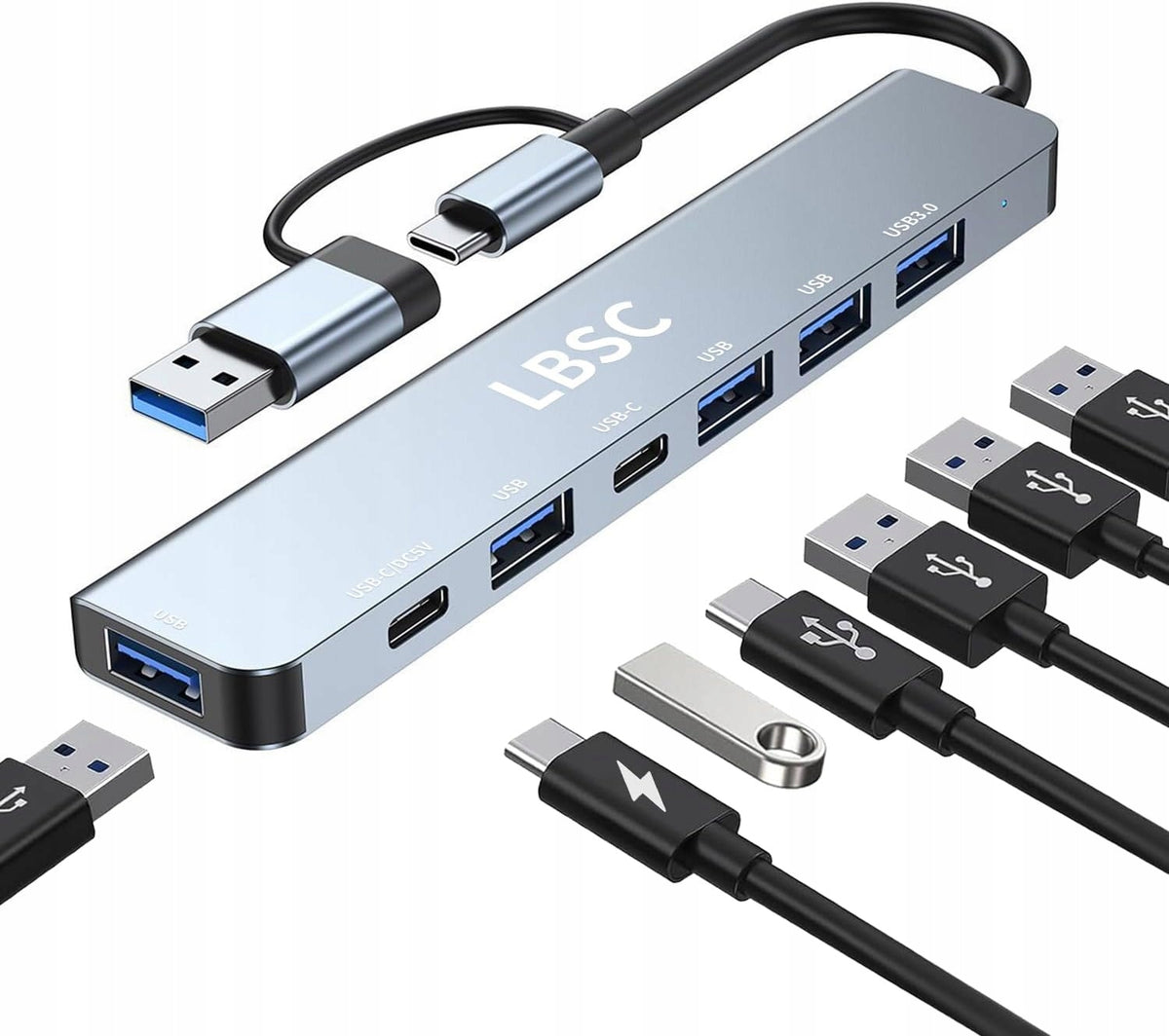 USB C Hub, 7 in 1 LBSC USB Splitter