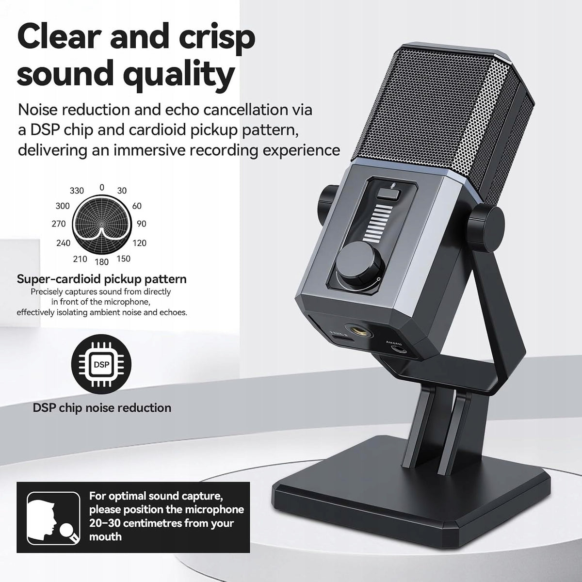 USB-C MICROPHONE 14MM CAPACITIVE RGB NOISE REDUCTION PODCAST Manufacturer code MIKROFON USB POJEMNOŚCIOWY RGB PODCAST S