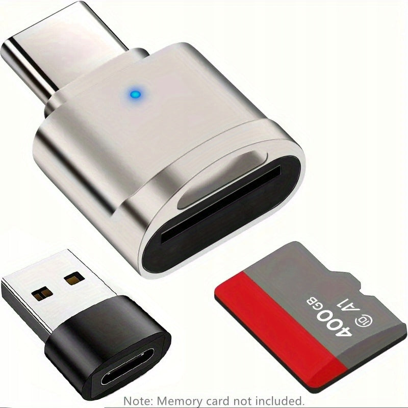USB-C Metal SD/TF Card Reader, High-Speed Portable for Phone, Computer Car