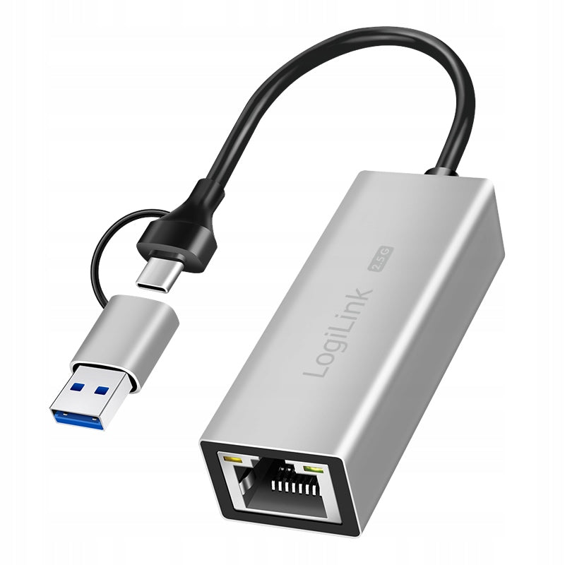 USB-C RJ45 ADAPTER Logilink 2.5G Ethernet 2500 Mbps LAN