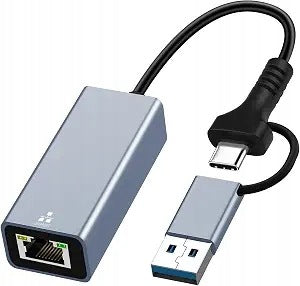 USB-C to Ethernet Adapter RJ45 BLKing Gigabit 1000 Mbps Aluminum