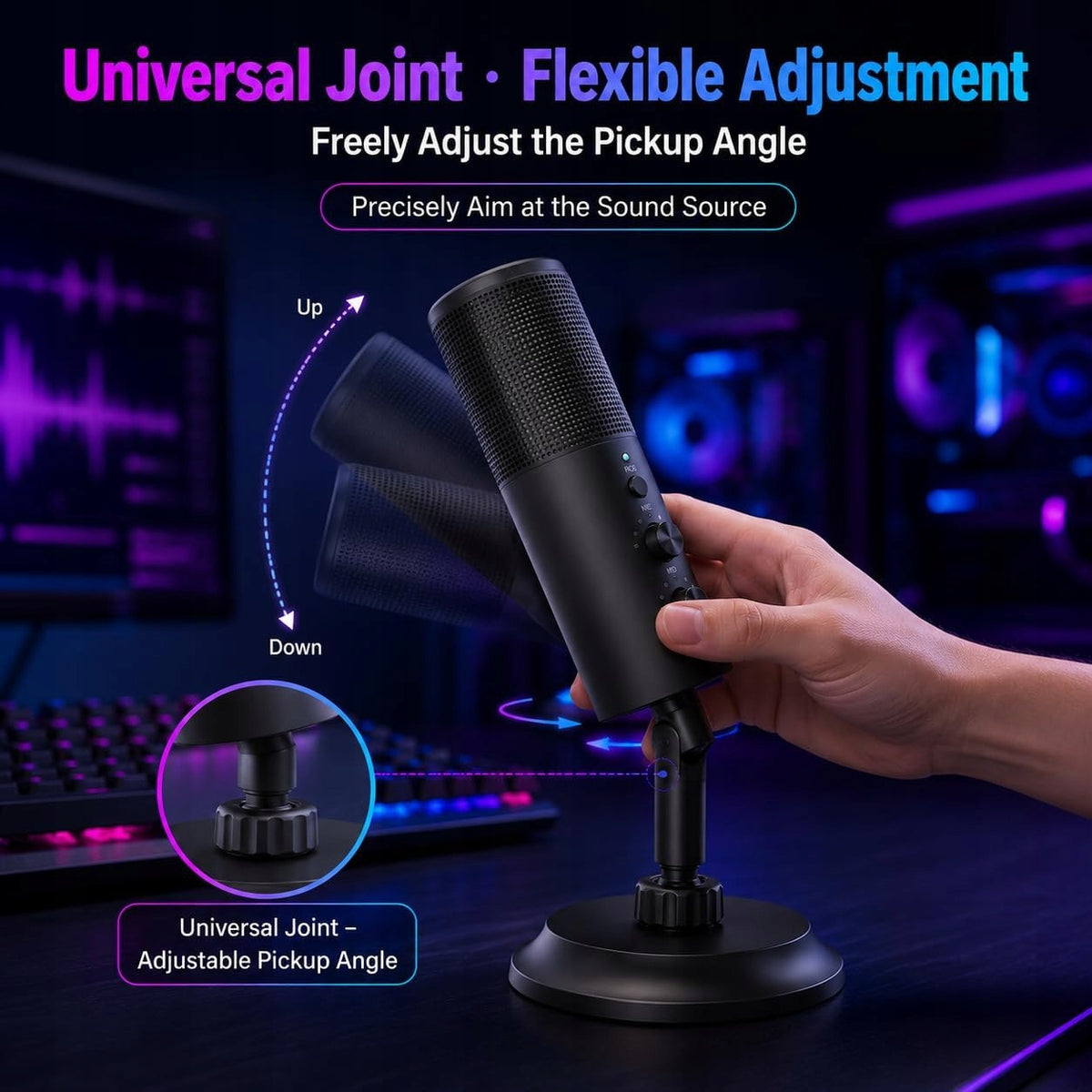 USB CARDIOID RGB MICROPHONE FOR RECORDING COMPUTER STREAMING Manufacturer code MIKROFON USB KARDIOIDALNY RGB STREAMING