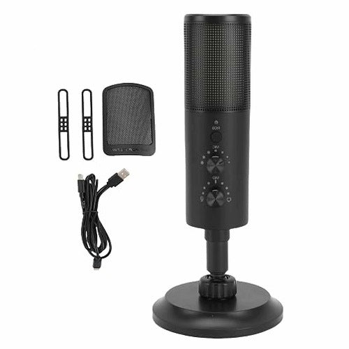 USB CARDIOID RGB MICROPHONE FOR RECORDING ON YOUR PHONE COMPUTER