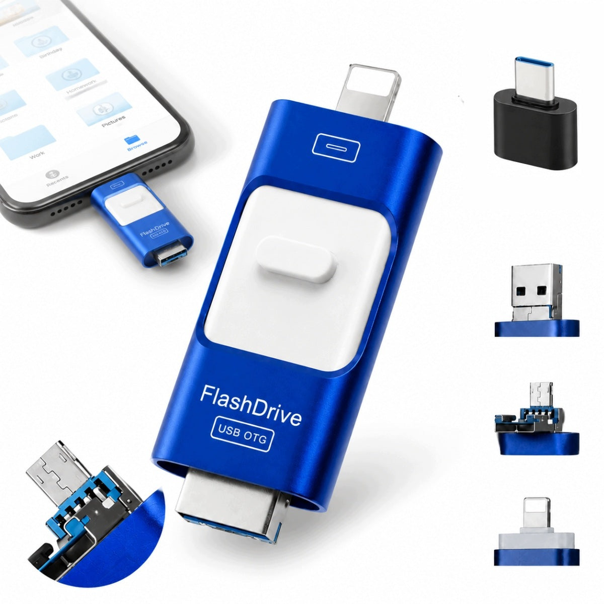 USB FLASH DRIVE 128 GB FLASH DRIVE USB 3.0 MICRO-USB LIGHTNING
