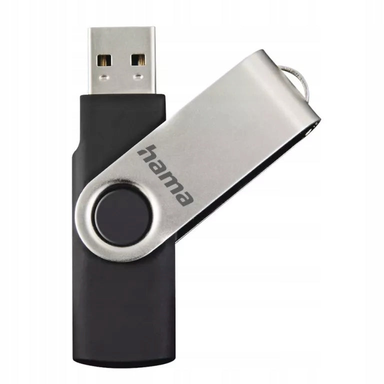 USB FLASH DRIVE 2.0 HAMA ROTATE, 8 GB, BLACK