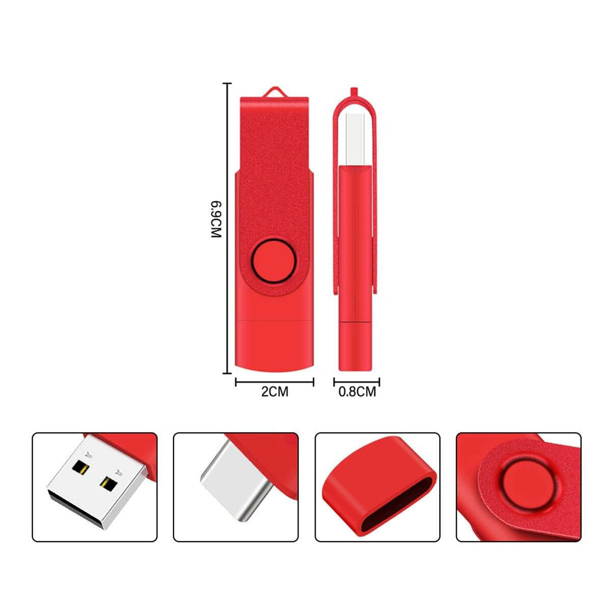 USB FLASH DRIVE 512GB USB-C FLASH VARIOUS GADGET FOR BUSINESS Color red