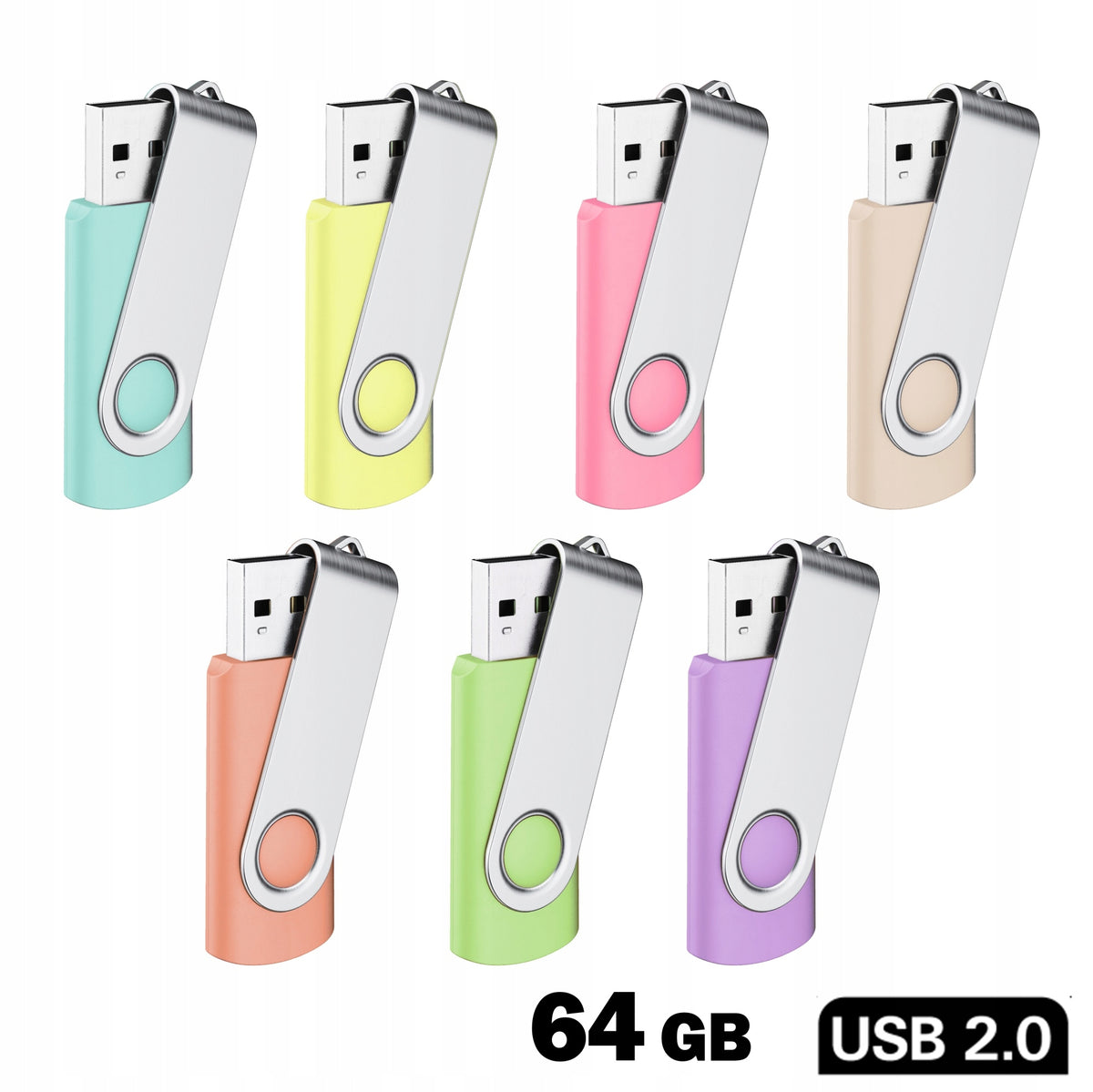 USB FLASH DRIVE 64GB 2.0 TWISTER HALF – 7 PASTEL COLOURS