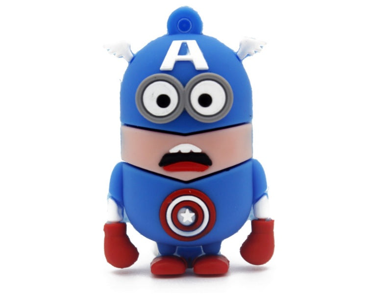 USB FLASH DRIVE 8 GB MINIONS CAPTAIN AMERICA HERO