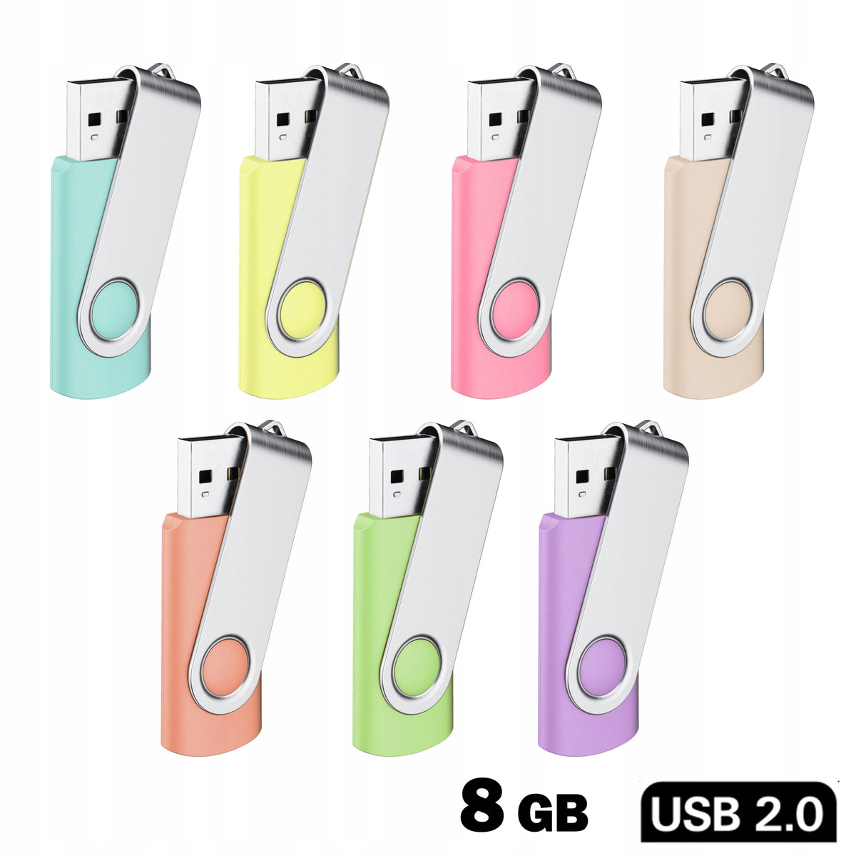 USB FLASH DRIVE 8GB 2.0 TWISTER HALF – 7 PASTEL COLOURS
