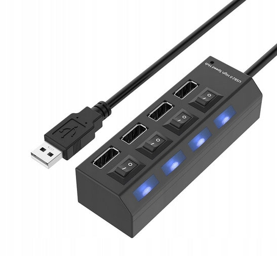USB HUB PORT SPLITTER 4 PORTS WITH SWITCHES