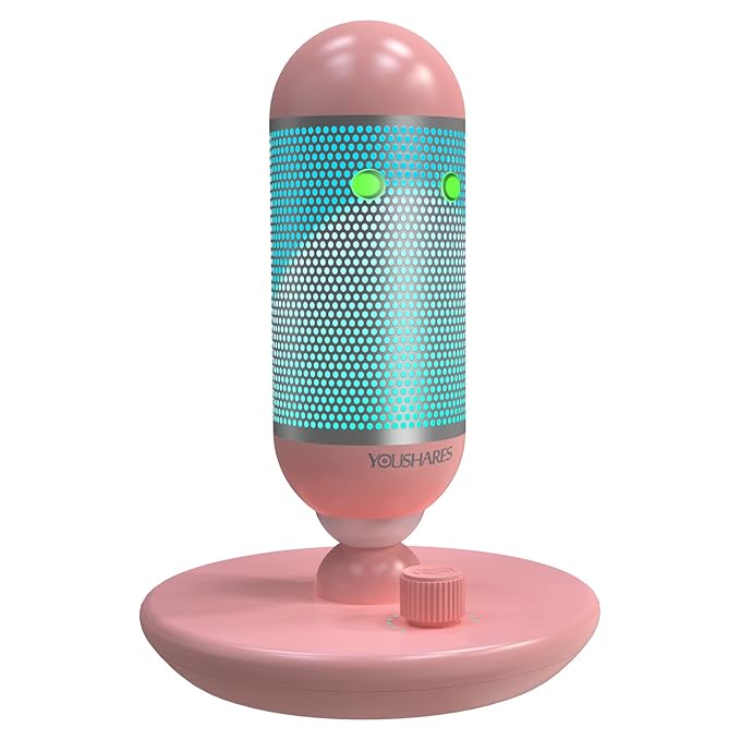 USB MICROPHONE FOR RECORDING GAMES RGB PINK