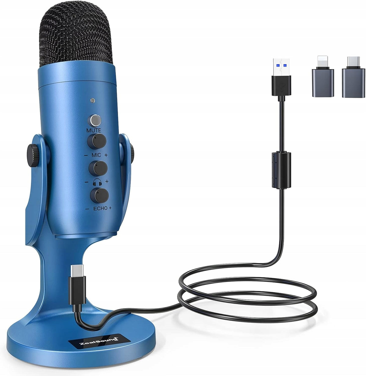 USB Microphone K66 Blue Condenser Cardioid Streaming Podcast