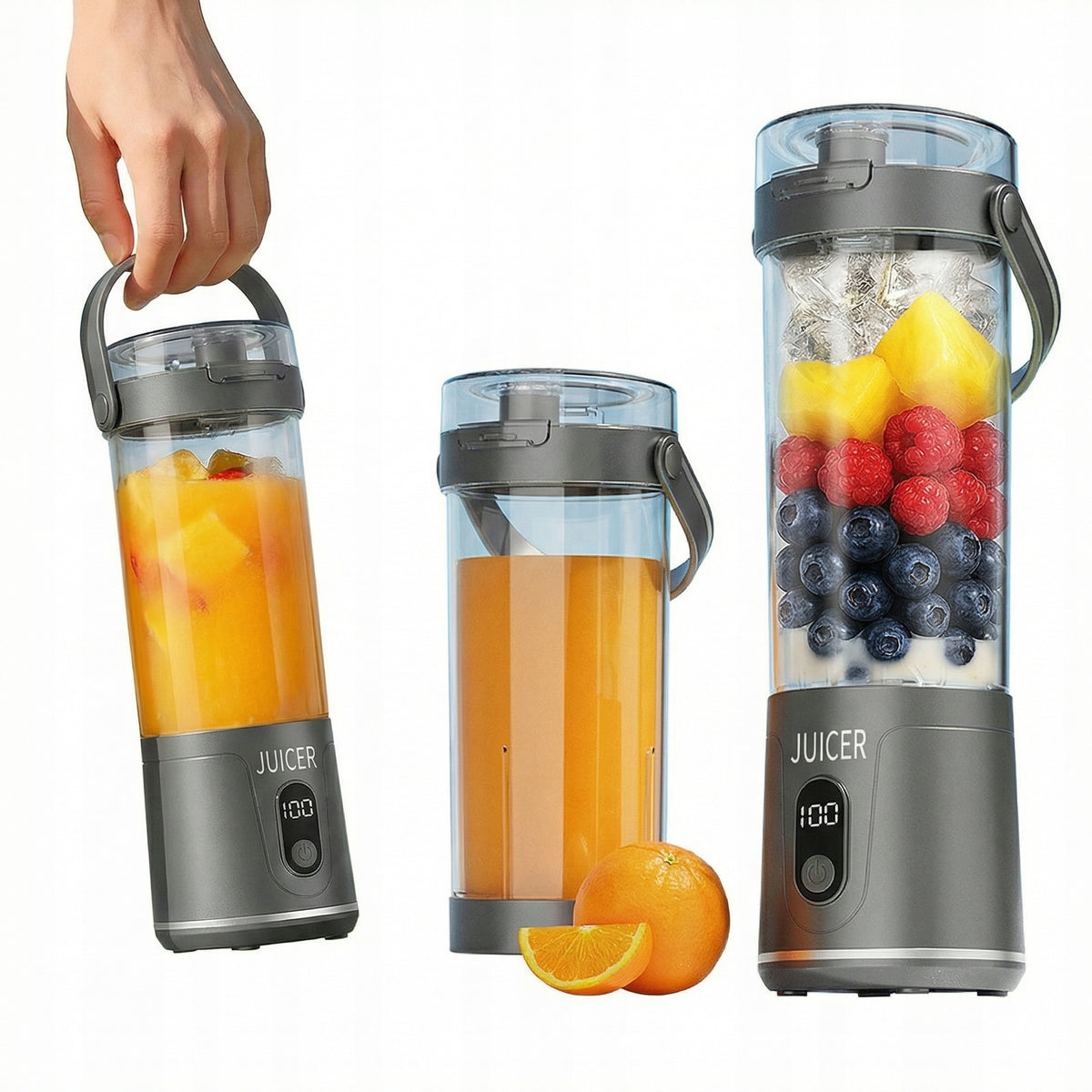 USB Portable Wireless Blender | Next Generation Premium Blender Grey