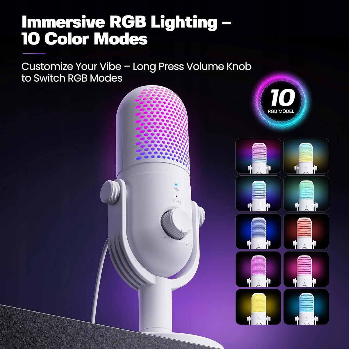 USB RGB CONDENSER MICROPHONE FOR GAMING STREAMING Packaging status original
