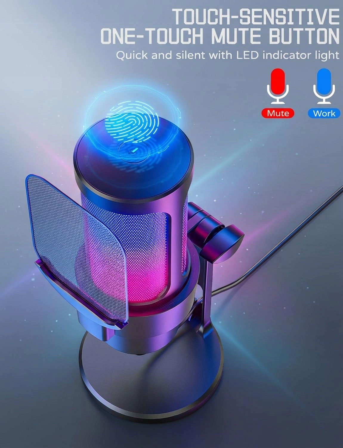 USB RGB KARAOKE MICROPHONE FOR STREAMING AND GAMING Packaging status original