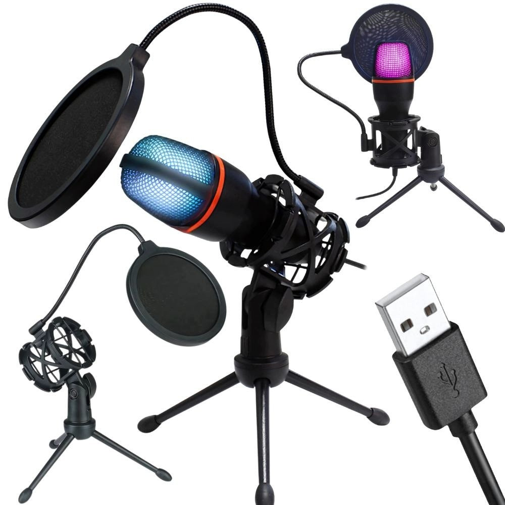 USB RGB Microphone for Streaming and Recording