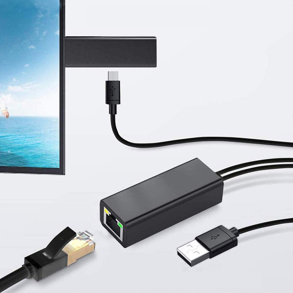 USB-RJ45 PLUG-AND-PLAY ETHERNET CONVERTER CONNECTION FOR FIRE TV STICK Packaging status original