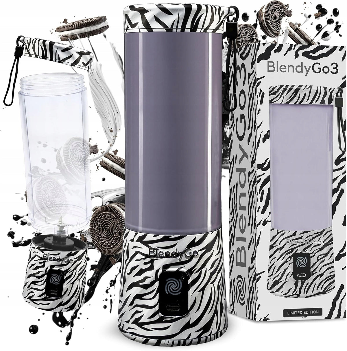 USB WIRELESS BLENDER 550ML MINI PORTABLE SMOOTHIE ICE ZEBRA