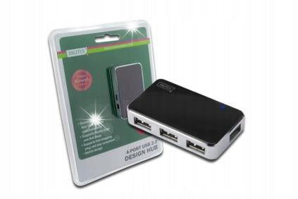USB hub DIGITUS DA-70220 4xUSB 2.0 active black
