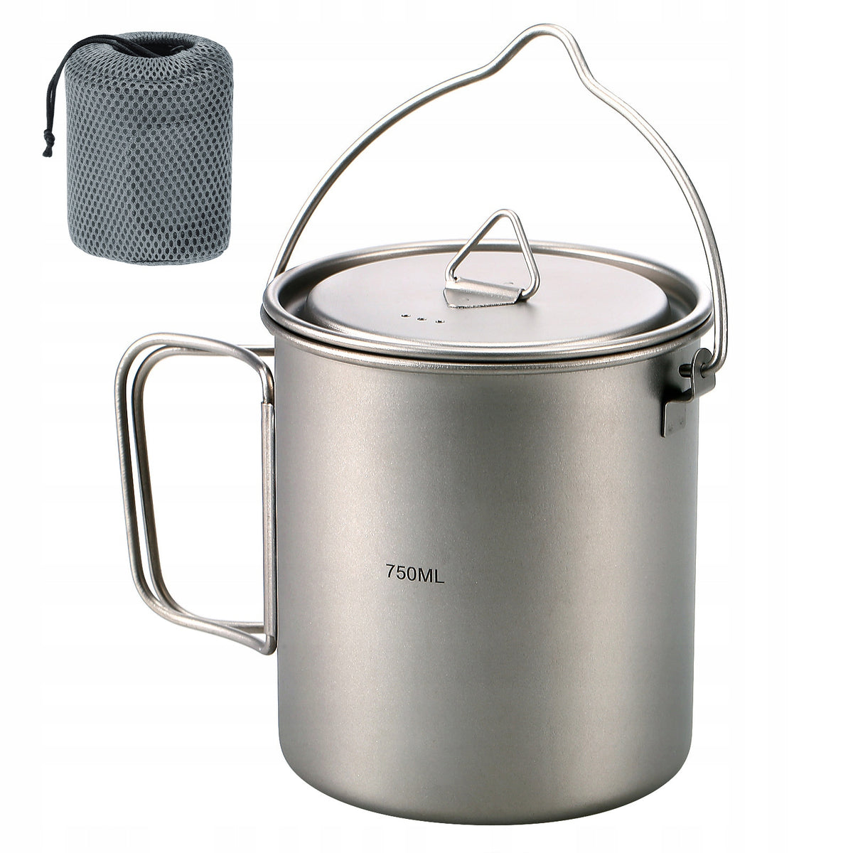 UltraLight 750ml Titanium Pot Portable Titanium Water Cub