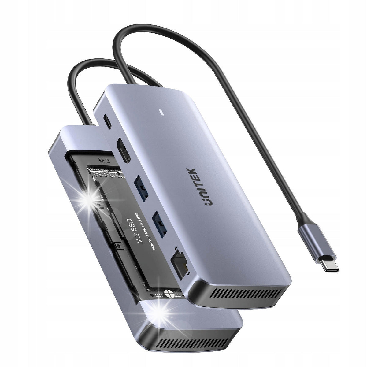 Unitek Active USB-C Hub 10 Gbps, M.2 Drive Enclosure, HDMI