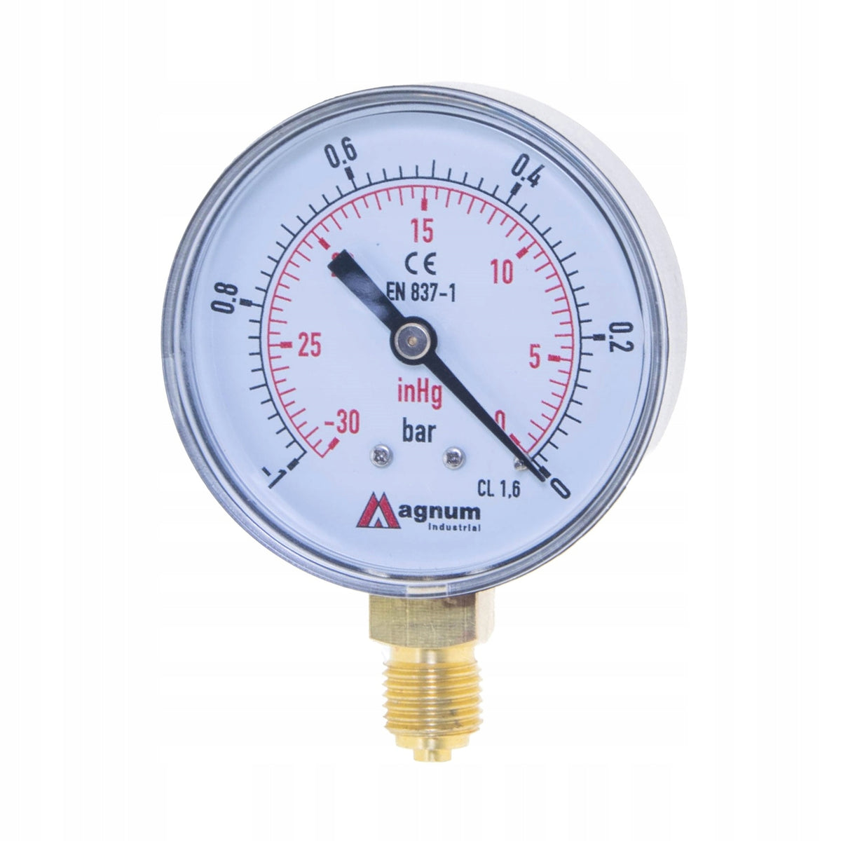 VACUOMETER 63MM 1/4 RADIAL -1 - 0 BAR LOWER CLOCK