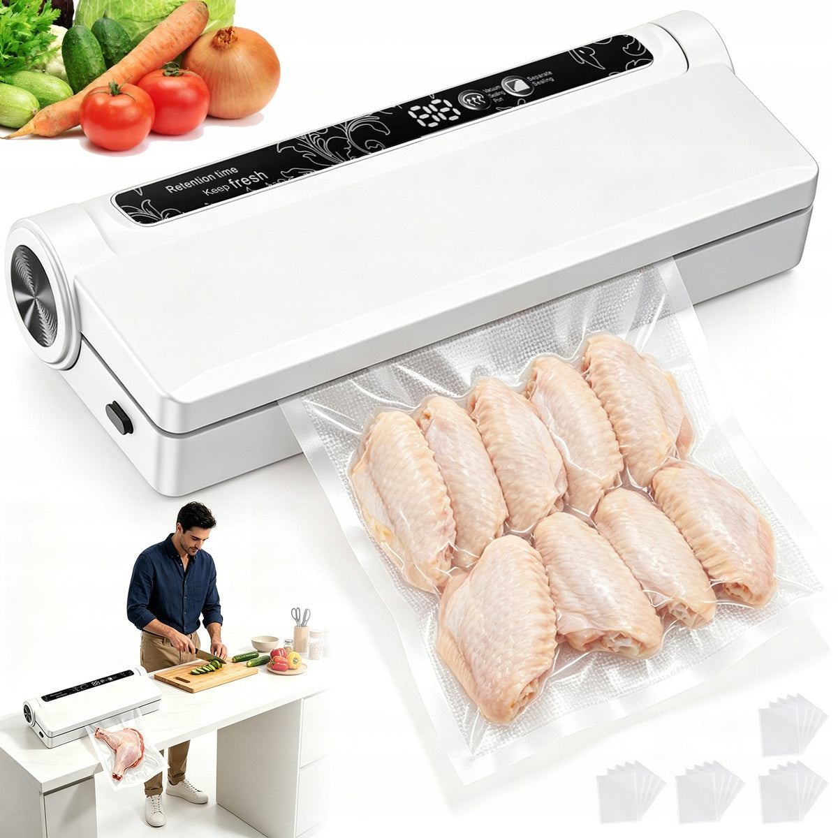 VACUUM SEALER AUTOMATIC 21CM WELDING OF FOOD PRODUCTS