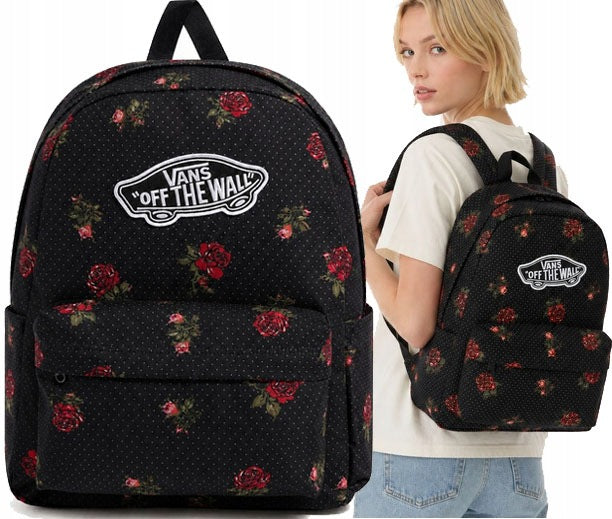 VANS LIMITED EDITION BACKPACK IN ROSES ROSE OLD SKOOL BACKPACK LAST PIECES
