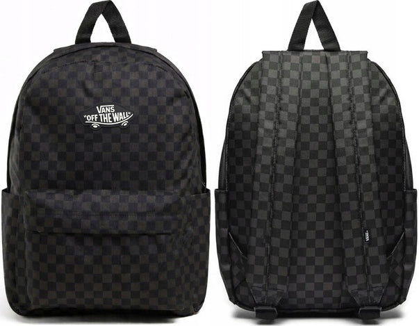 VANS SCHOOL BACKPACK OLD SKOOL CHECKERBOARD CHESSBOARD CLASSIC REALM BLACK
