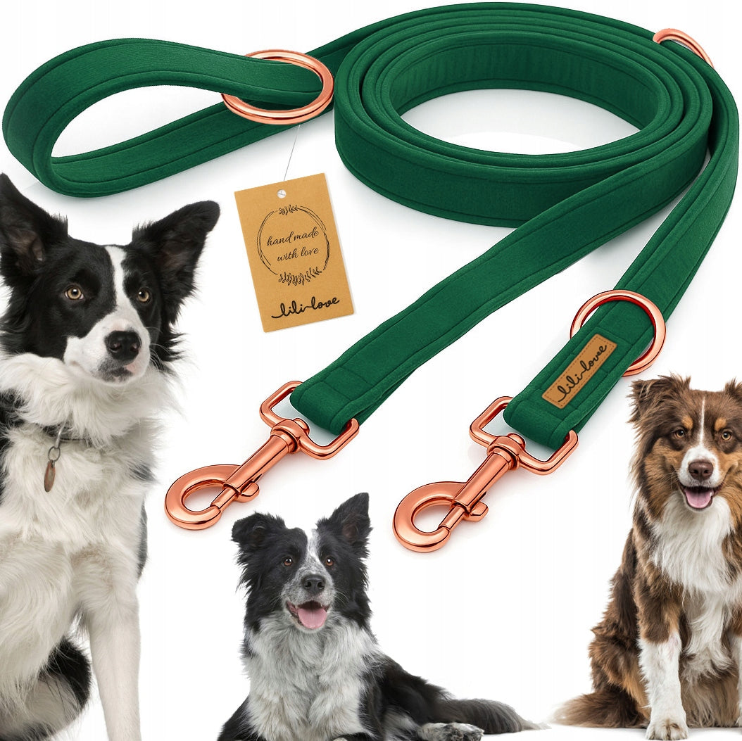 VELOUR ADJUSTABLE DOG LEASH FOR TRAINING WALK VELOUR - 2m