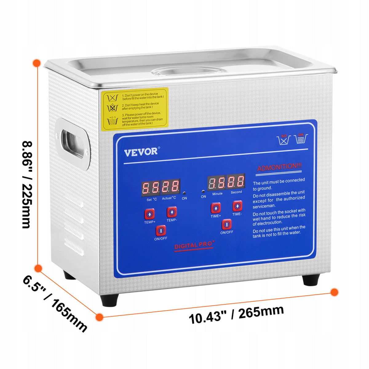 VEVOR 3L Stainless Steel Ultrasonic Cleaner With Digital Display Manufacturer code JPS-20ACSB